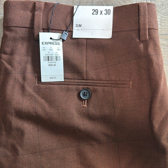Express Men's Rich Brown Dress Pants - Picture 2 of 7